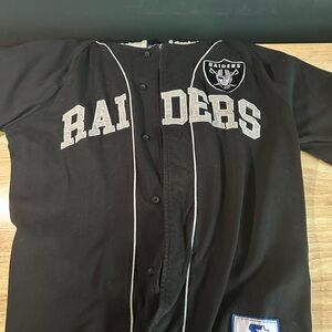 Black and White Raiders baseball jersey hoodie